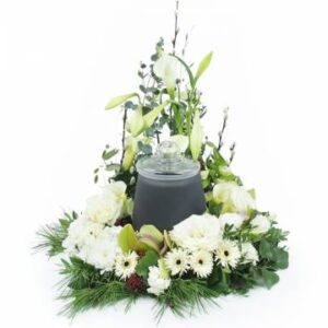 COURONNE DE FLEURS FUNÉRAIRE