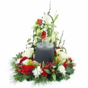 COURONNE DE FLEURS FUNÉRAIRE