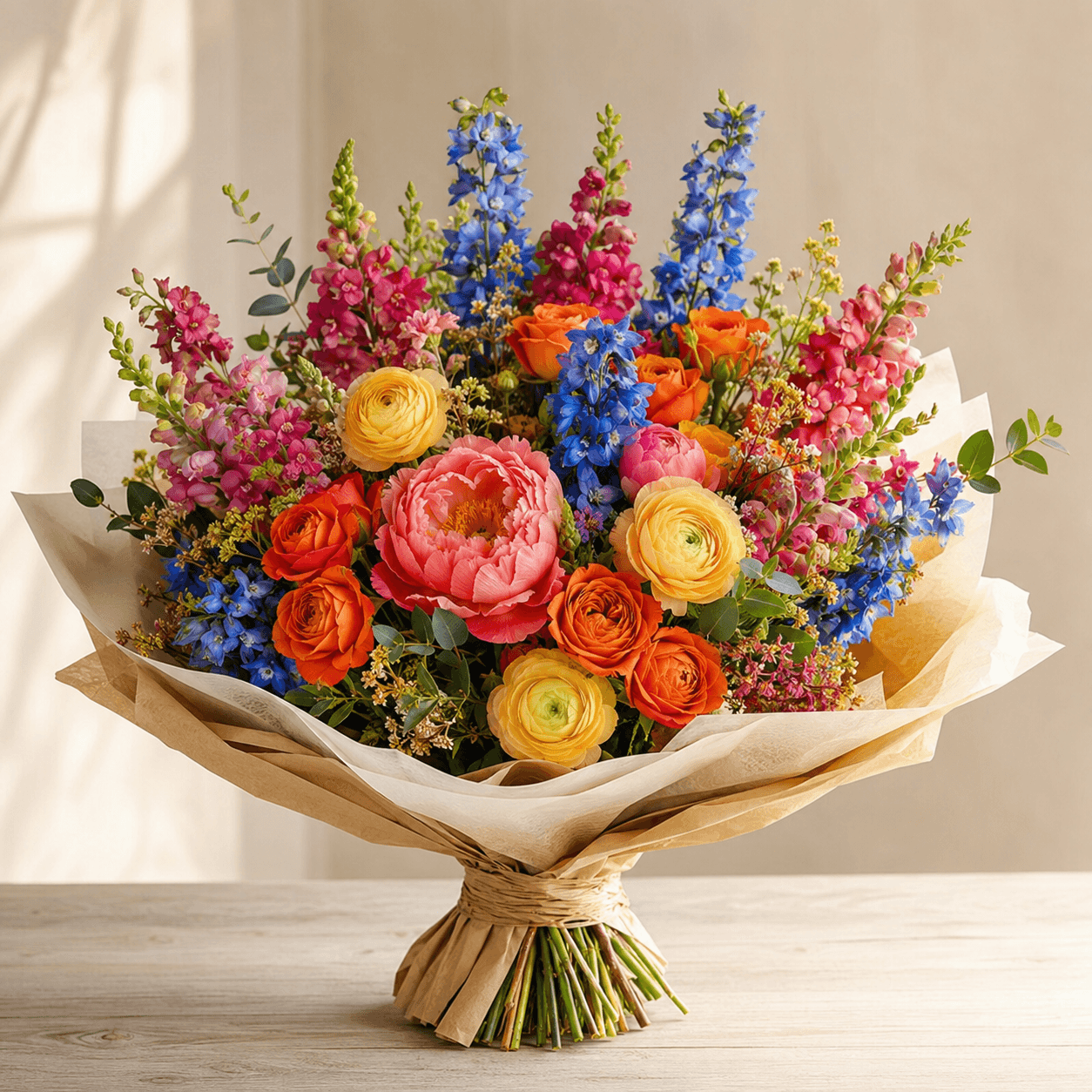 BOUQUET SUR COMMANDE ARC EN CIEL