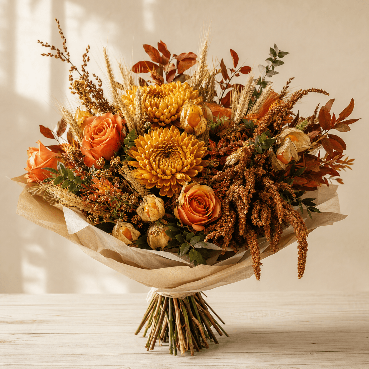 CRÉATION FLORALE AUTOMNE DORÉ
