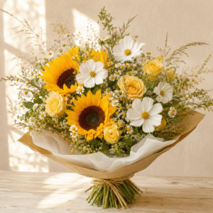 BOUQUET SUR COMMANDE JAUNE SOLAIRE