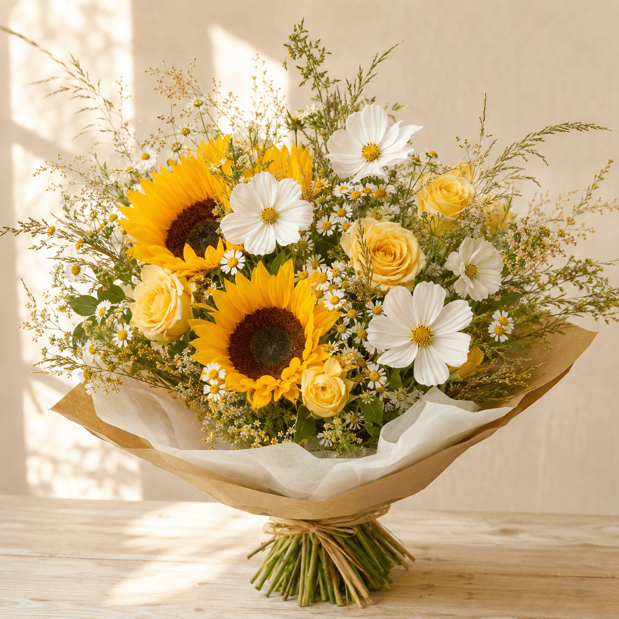 Bouquet du moment jaune blanc