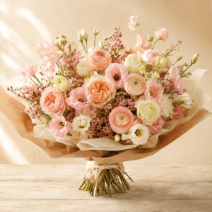BOUQUET SUR COMMANDE ROSE POUDRÉ