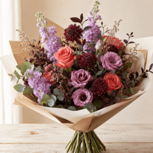 BOUQUET SUR COMMANDE VIOLET CORAIL